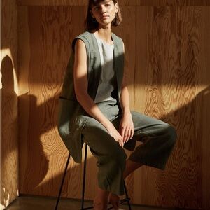 Linenfox vest & pants set in grey size S